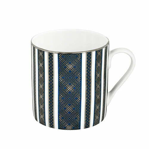 Trellis Stripe Mug (Blue) - Buy 1 Get 1 Free!