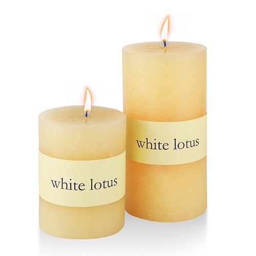 White Lotus - Ivory Pillar Candle